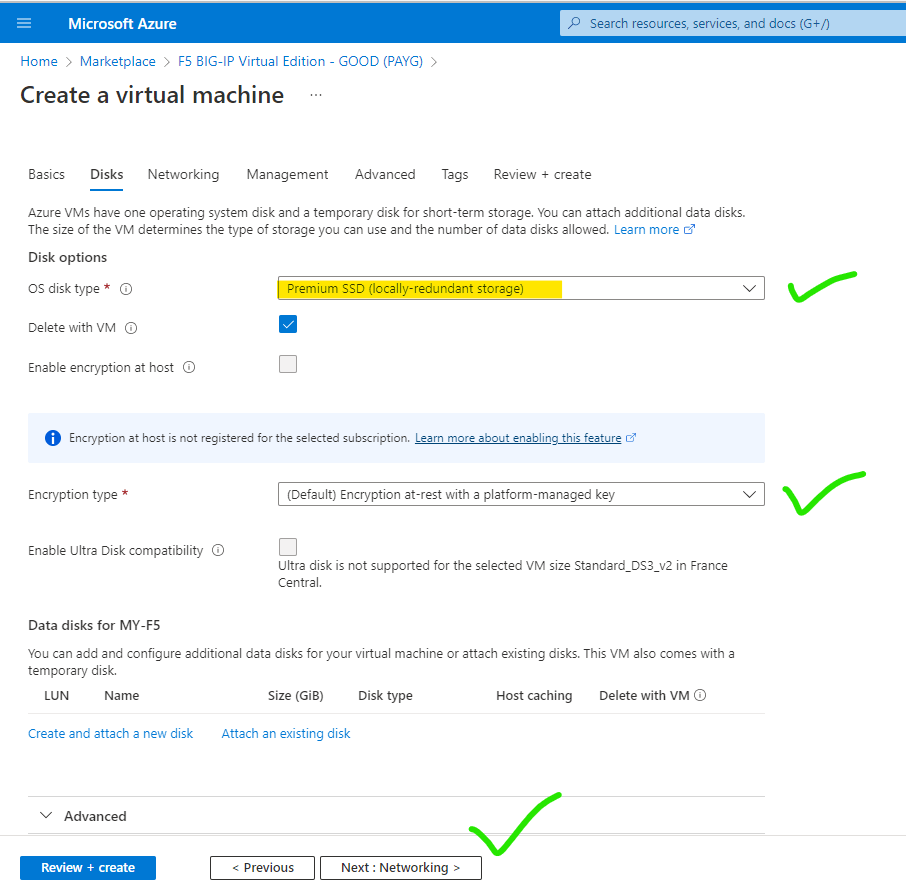 select disk and default encryption 5 do