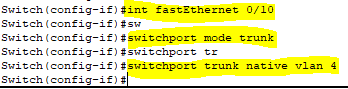 config trunk port with native vlan