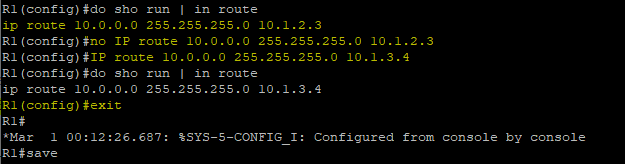 How to Modify the Static Routing