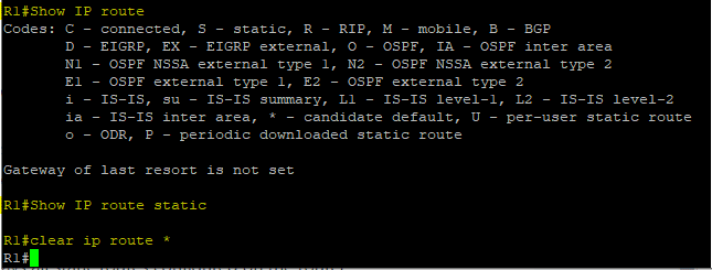 which commands would help you solve a static route problem optimized