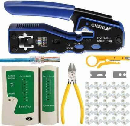 chzhlm rj45 crimp tool kit pass through crimping tool optimized