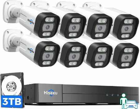 hiseeu 8pcs 5mp ip poe security camera system optimized